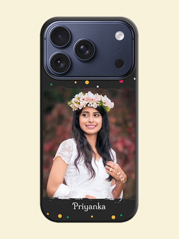 Multicolor Dotted Pattern with Text On Space Black Custom Soft Matte Mobile Back Cover - Apple iPhone 17 Pro