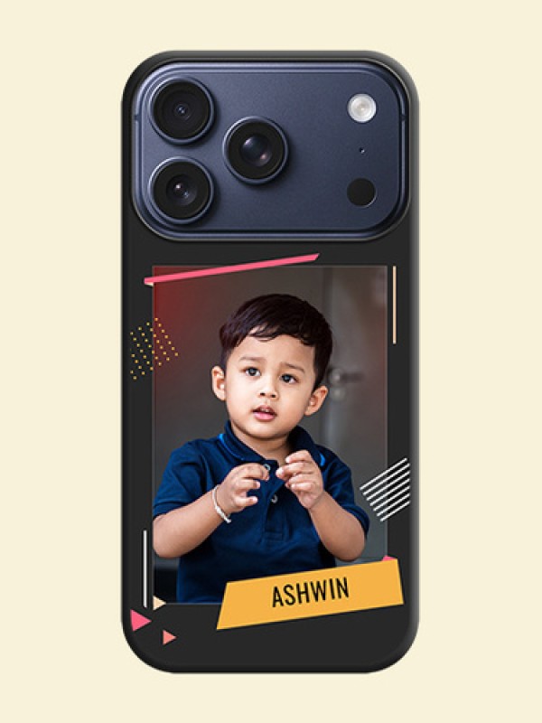 Photo Frame with Triangle Small Dots on Photo On Space Black Custom Soft Matte Mobile Back Cover - Apple iPhone 17 Pro