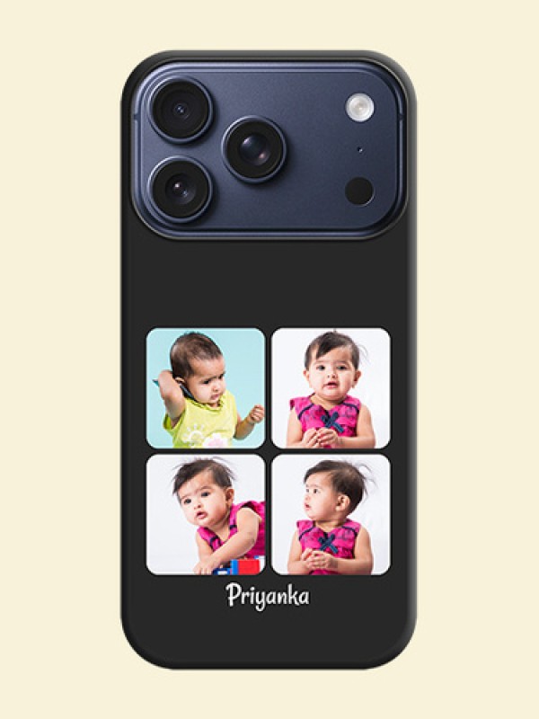 Floral Art with 6 Image Holder on Photo On Space Black Custom Soft Matte Mobile Back Cover - Apple iPhone 17 Pro