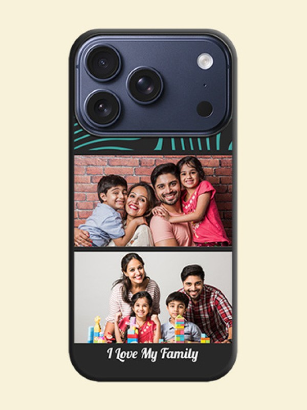 Wave Pattern with 2 Image Holder On Space Black Custom Soft Matte Mobile Back Cover - Apple iPhone 17 Pro