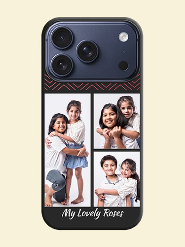 Wave Pattern with 3 Image Holder On Space Black Custom Soft Matte Mobile Back Cover - Apple iPhone 17 Pro