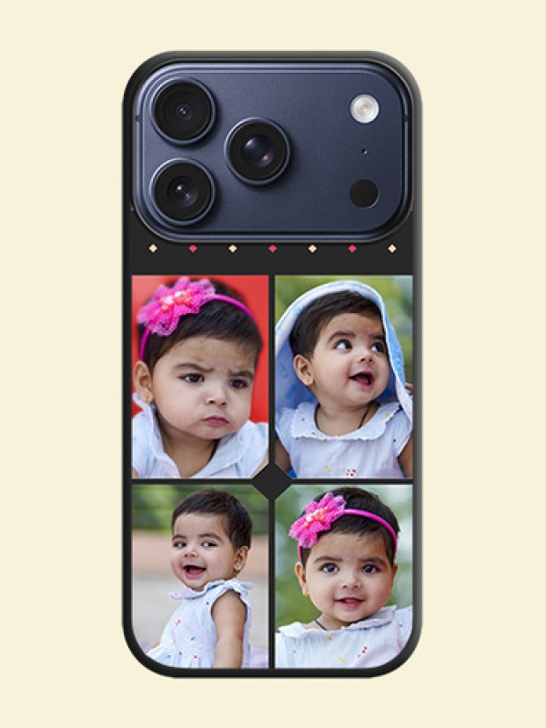 Multicolor Dotted Pattern with 4 Image Holder On Space Black Custom Soft Matte Mobile Back Cover - Apple iPhone 17 Pro
