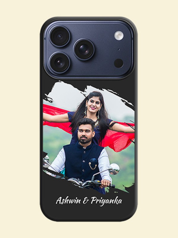 Grunge Brush Strokes on Photo On Space Black Custom Soft Matte Mobile Back Cover - Apple iPhone 17 Pro