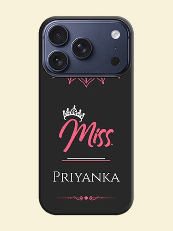 Mrs Name with Floral Design On Space Black Custom Soft Matte Mobile Back Cover - Apple iPhone 17 Pro