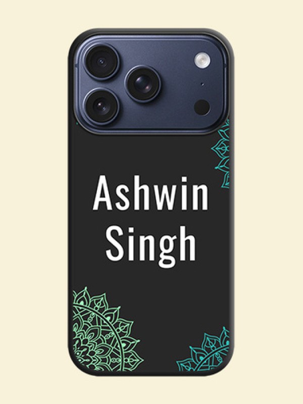 Your Name with Floral Design On Space Black Custom Soft Matte Mobile Back Cover - Apple iPhone 17 Pro