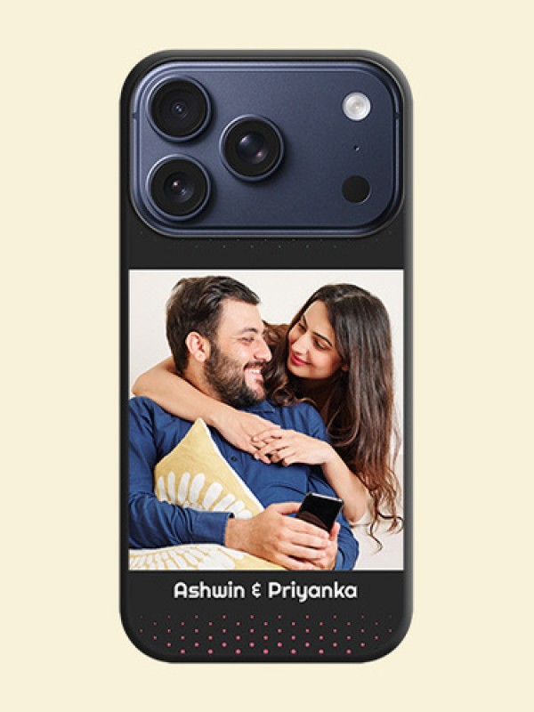 Faded Dots with Grunge Photo Frame and Text On Space Black Custom Soft Matte Mobile Back Cover - Apple iPhone 17 Pro