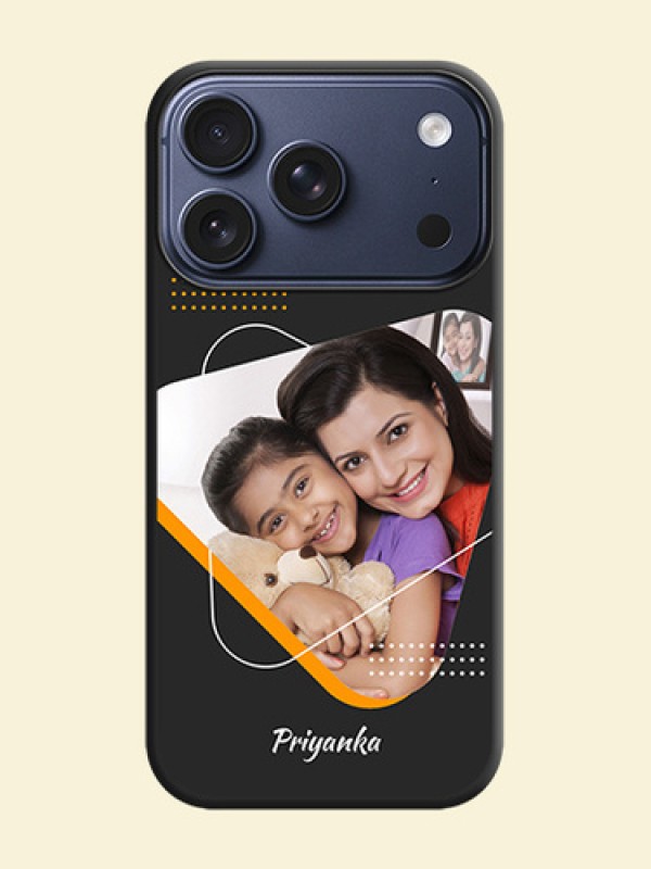 Yellow Triangle on Photo On Space Black Custom Soft Matte Mobile Back Cover - Apple iPhone 17 Pro