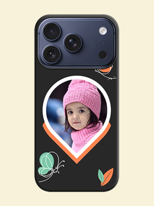 Upload Pic With Simple Butterly Design On Space Black Custom Soft Matte Mobile Back Cover - Apple iPhone 17 Pro