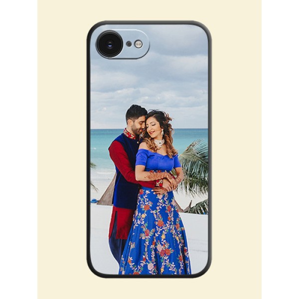 Full Single Pic Upload On Space Black Custom Soft Matte Mobile Back Cover - Apple iPhone 17e Full Single Pic Upload On Space Black Custom Soft Matte Mobile Back Cover - Apple iPhone 17e