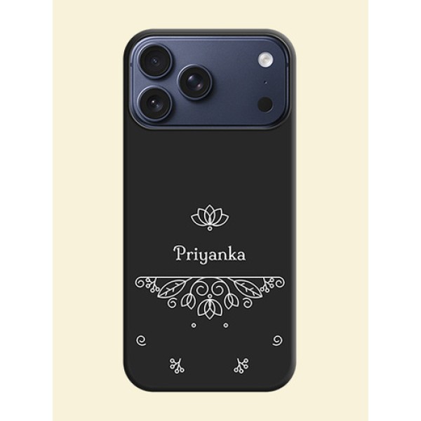 Lotus Garden Custom Text On Space Black Custom Soft Matte Mobile Back Cover - Apple iPhone 18 Pro Max Lotus Garden Custom Text On Space Black Custom Soft Matte Mobile Back Cover - Apple iPhone 18 Pro Max