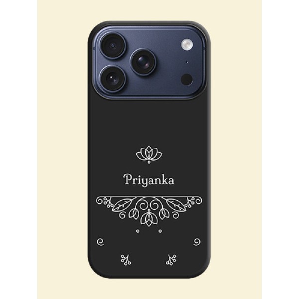 Lotus Garden Custom Text On Space Black Custom Soft Matte Mobile Back Cover - Apple iPhone 18 Pro Lotus Garden Custom Text On Space Black Custom Soft Matte Mobile Back Cover - Apple iPhone 18 Pro