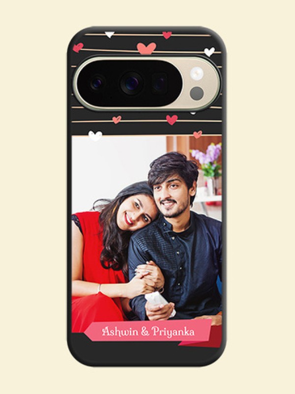 Love Pattern with Name on Pink Ribbon on Photo On Space Black Custom Soft Matte Mobile Back Cover - Google Pixel 10 Pro 5G