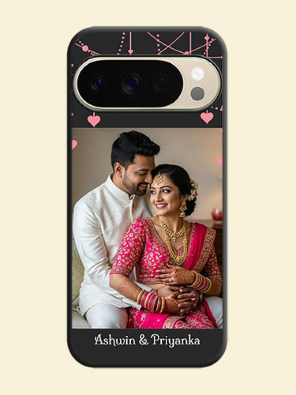 Pink Love Hangings with Text On Space Black Custom Soft Matte Mobile Back Cover - Google Pixel 10 Pro 5G