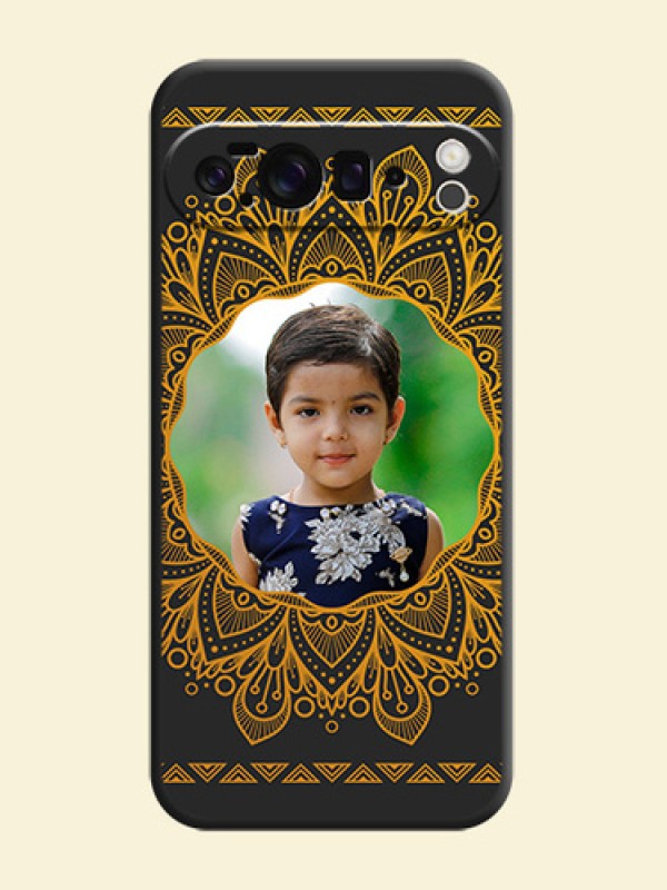 Round Image with Floral Design On Space Black Custom Soft Matte Mobile Back Cover - Google Pixel 10 Pro XL 5G