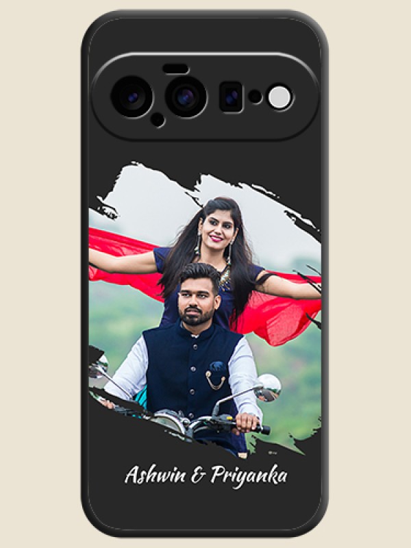 Grunge Brush Strokes on Photo On Space Black Custom Soft Matte Mobile Back Cover - Google Pixel 11 5G