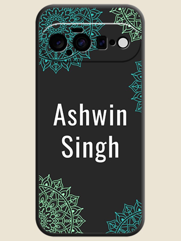 Your Name with Floral Design On Space Black Custom Soft Matte Mobile Back Cover - Google Pixel 11 5G