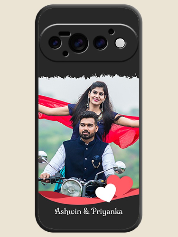 Pin Color Love Shaped Ribbon Design with Text On Space Black Custom Soft Matte Mobile Back Cover - Google Pixel 11 Pro 5G