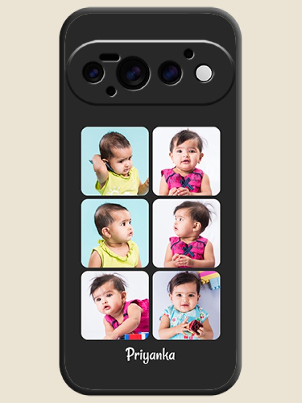 Floral Art with 6 Image Holder on Photo On Space Black Custom Soft Matte Mobile Back Cover - Google Pixel 11 Pro 5G