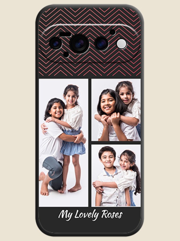 Wave Pattern with 3 Image Holder On Space Black Custom Soft Matte Mobile Back Cover - Google Pixel 11 Pro 5G