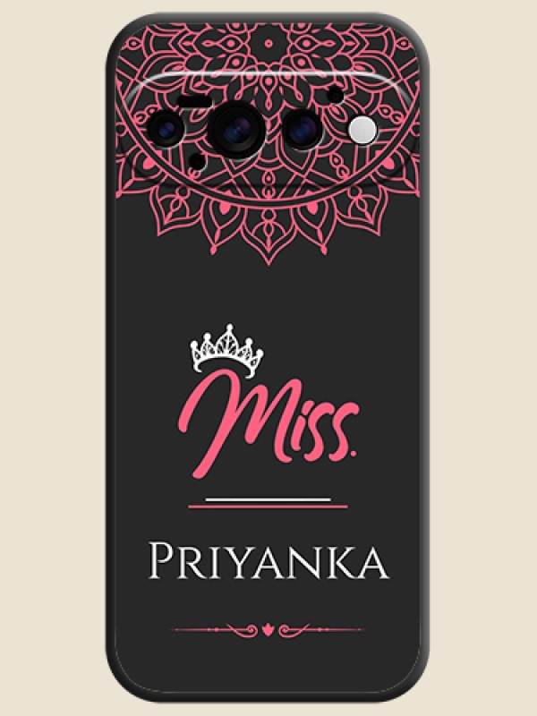 Mrs Name with Floral Design On Space Black Custom Soft Matte Mobile Back Cover - Google Pixel 11 Pro 5G