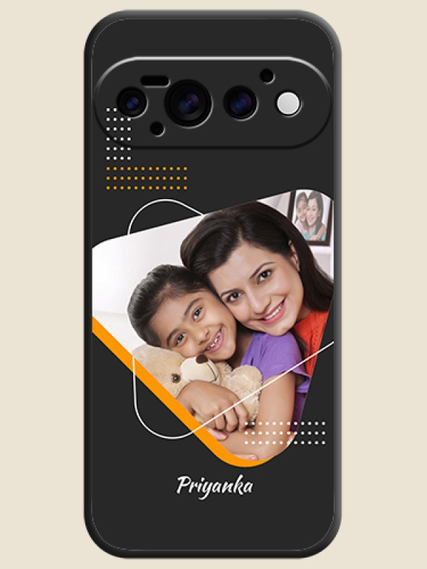 Yellow Triangle on Photo On Space Black Custom Soft Matte Mobile Back Cover - Google Pixel 11 Pro 5G