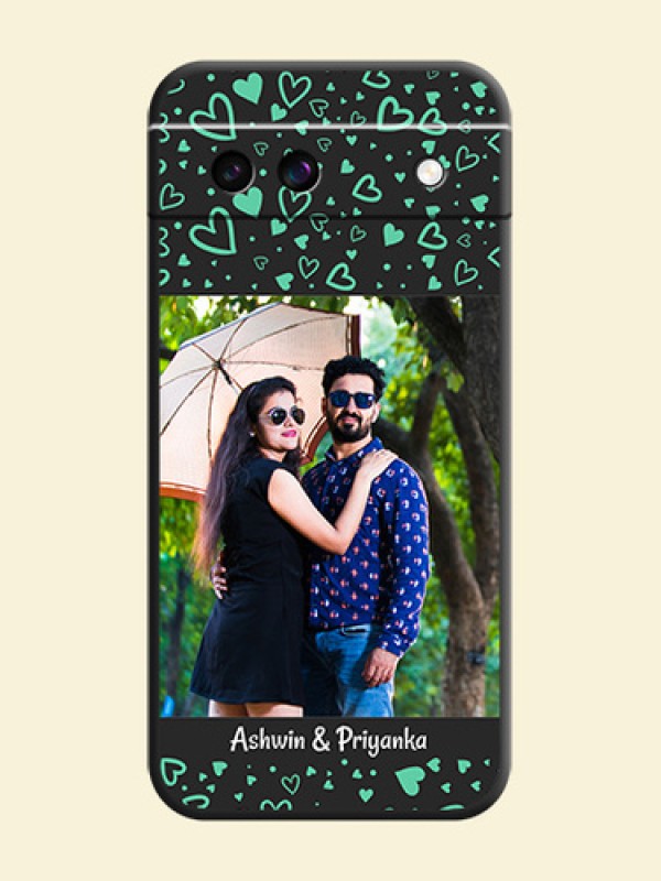 Sea Green Indefinite Love Pattern on Photo On Space Black Custom Soft Matte Mobile Back Cover - Google Pixel 8A 5G