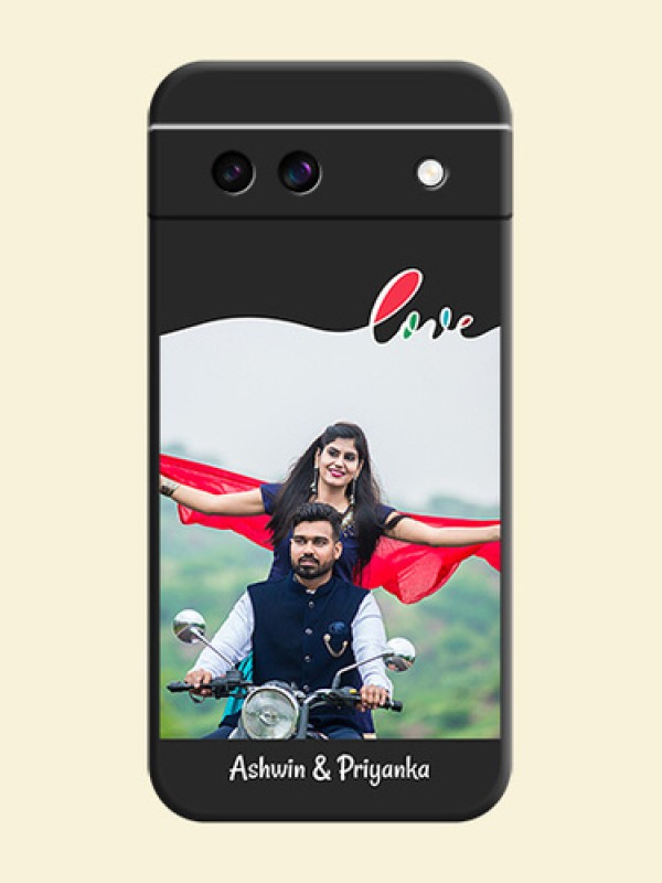 Fall in Love Pattern with Picture on Photo On Space Black Custom Soft Matte Mobile Back Cover - Google Pixel 8A 5G
