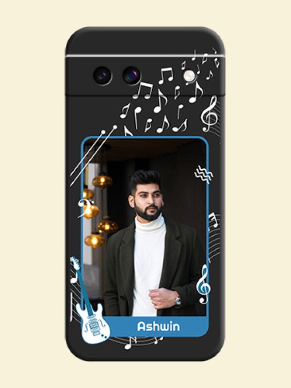 Musical Theme Design with Text on Photo On Space Black Custom Soft Matte Mobile Back Cover - Google Pixel 8A 5G