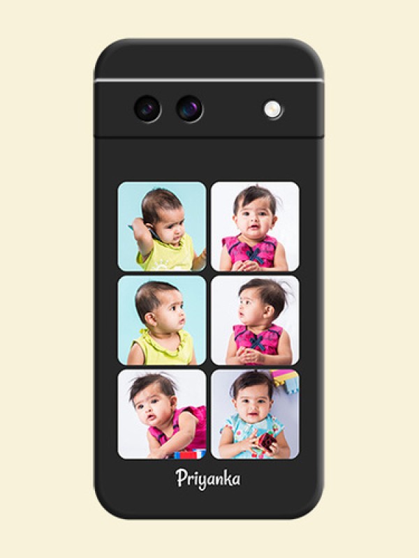 Floral Art with 6 Image Holder on Photo On Space Black Custom Soft Matte Mobile Back Cover - Google Pixel 8A 5G