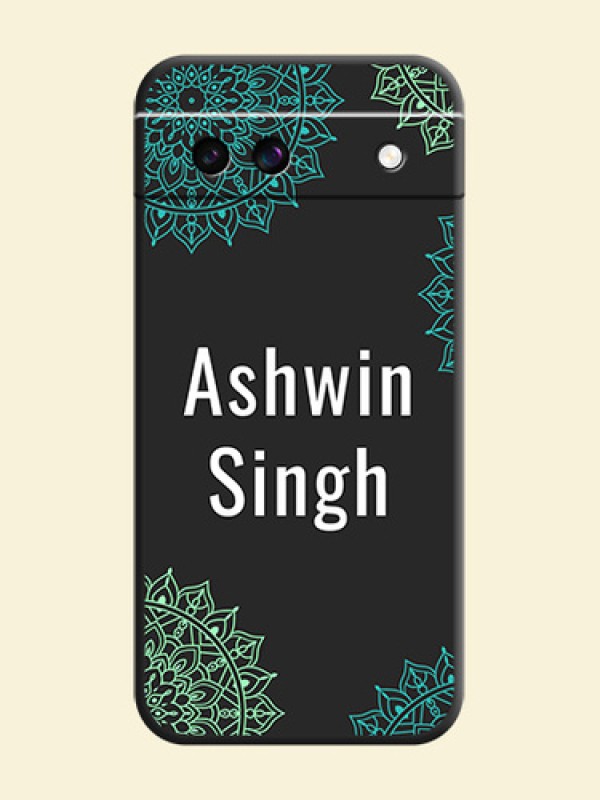 Your Name with Floral Design On Space Black Custom Soft Matte Mobile Back Cover - Google Pixel 8A 5G