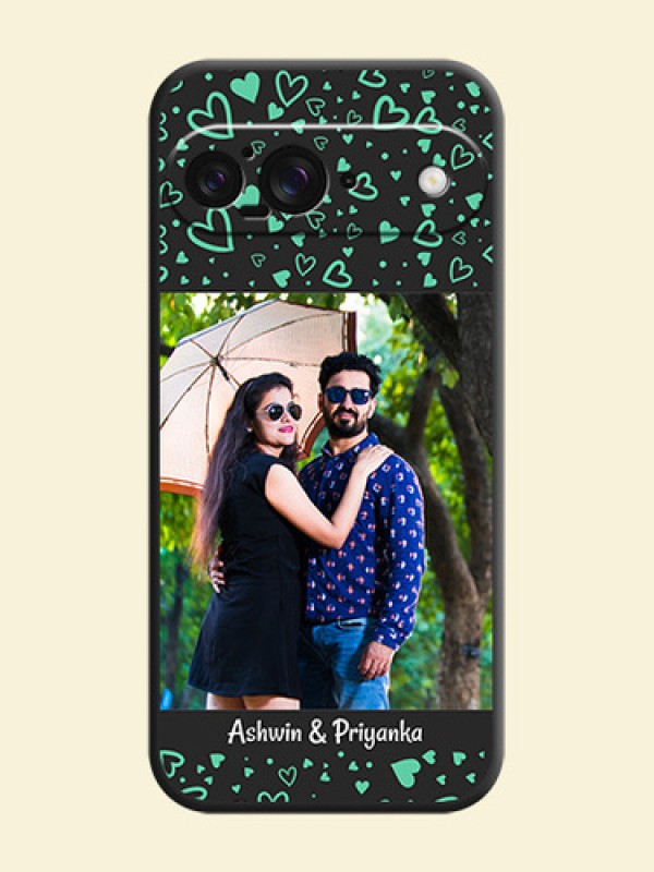 Sea Green Indefinite Love Pattern on Photo On Space Black Custom Soft Matte Mobile Back Cover - Google Pixel 9 5G