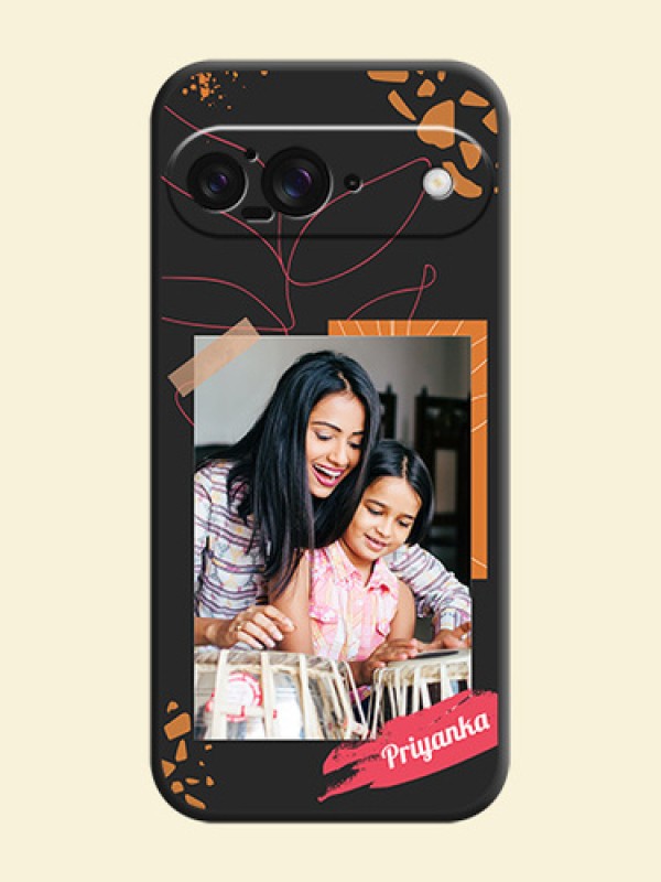 Orange Photo Frame On Space Black Custom Soft Matte Mobile Back Cover - Google Pixel 9 5G