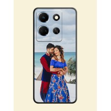 Full Single Pic Upload On Space Black Personalized Soft Matte Phone Covers - Infinix Note 30 5G