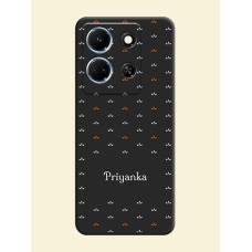 Simple Pattern With Custom Text On Space Black Personalized Soft Matte Phone Covers - Infinix Note 30 5G