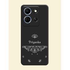 Lotus Garden Custom Text On Space Black Personalized Soft Matte Phone Covers - Infinix Note 30 5G