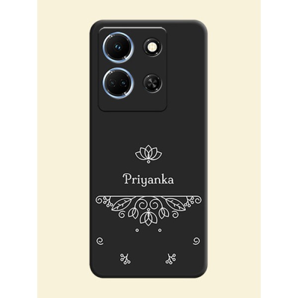 Lotus Garden Custom Text On Space Black Personalized Soft Matte Phone Covers - Infinix Note 30 5G