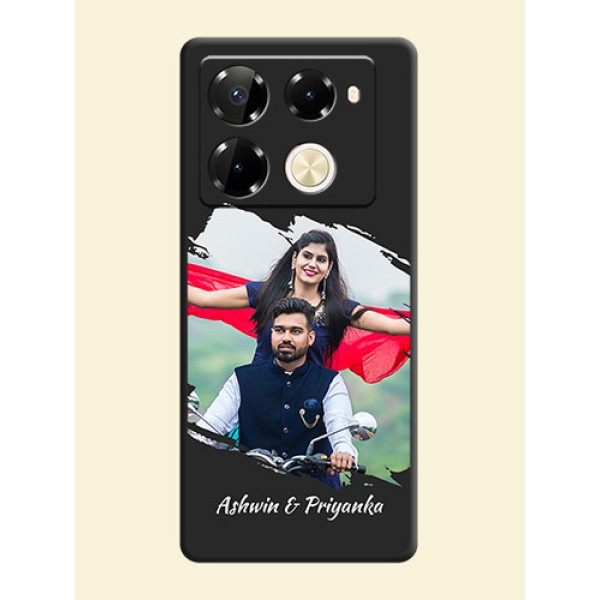 Grunge Brush Strokes on Photo On Space Black Custom Soft Matte Mobile Back Cover - Infinix Note 40 Pro 5G