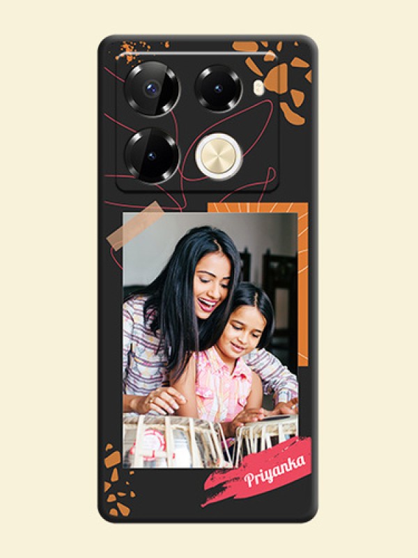 Orange Photo Frame On Space Black Custom Soft Matte Mobile Back Cover - Infinix Note 40 Pro 5G