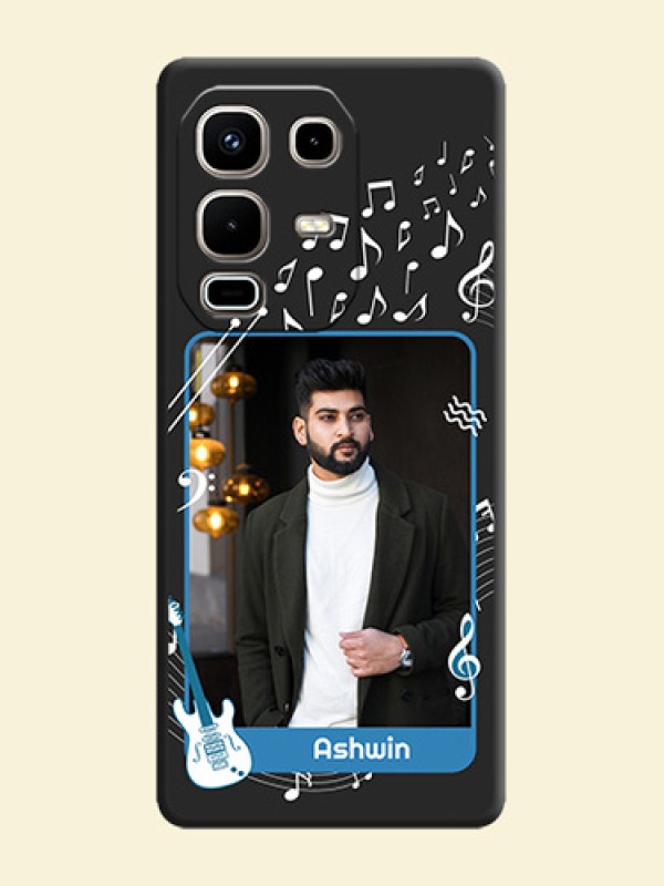 Musical Theme Design with Text on Photo On Space Black Custom Soft Matte Mobile Back Cover - Infinix Note 50s 5G