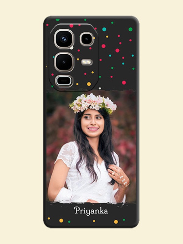 Multicolor Dotted Pattern with Text On Space Black Custom Soft Matte Mobile Back Cover - Infinix Note 50s 5G