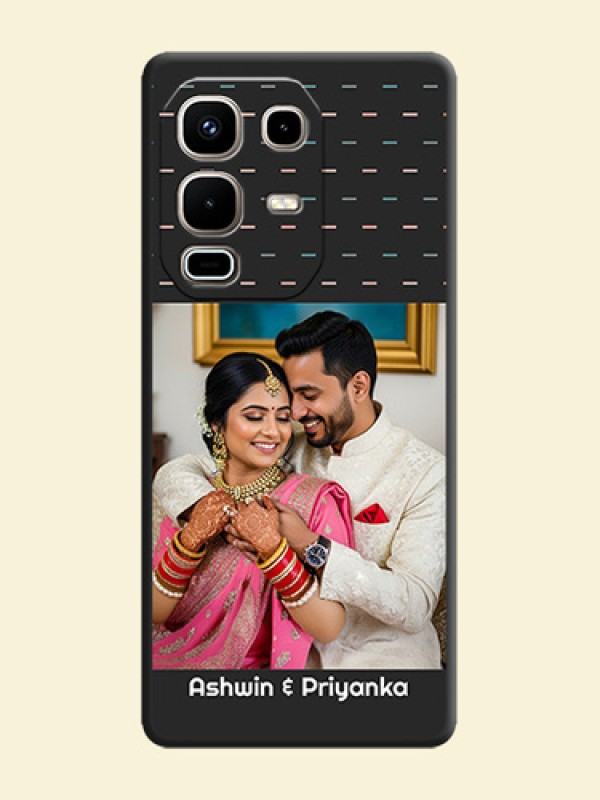Line Pattern Design with Text On Space Black Custom Soft Matte Mobile Back Cover - Infinix Note 50s 5G