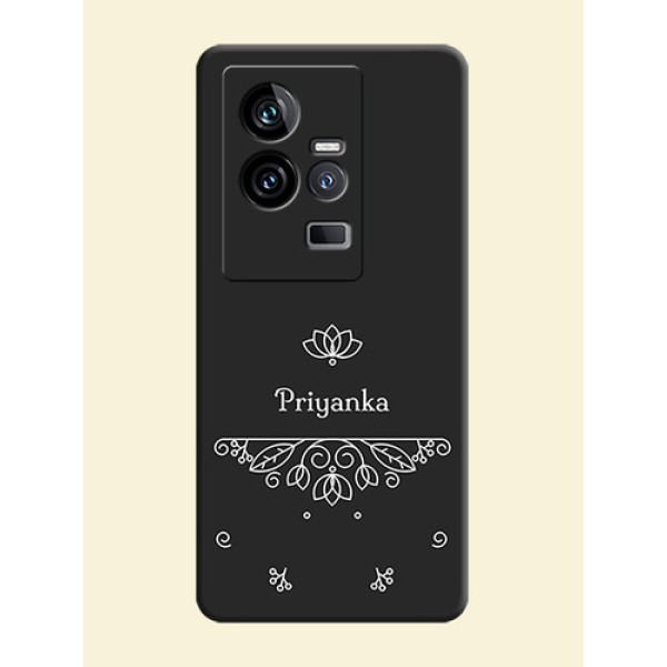 Lotus Garden Custom Text On Space Black Personalized Soft Matte Phone Covers -iQOO 11 5G
