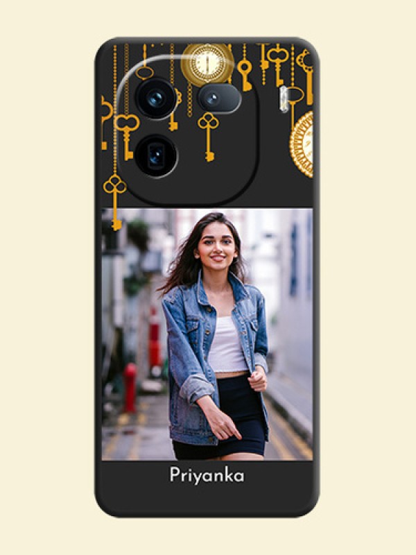 Decorative Design with Text On Space Black Custom Soft Matte Mobile Back Cover - iQOO 12 5G