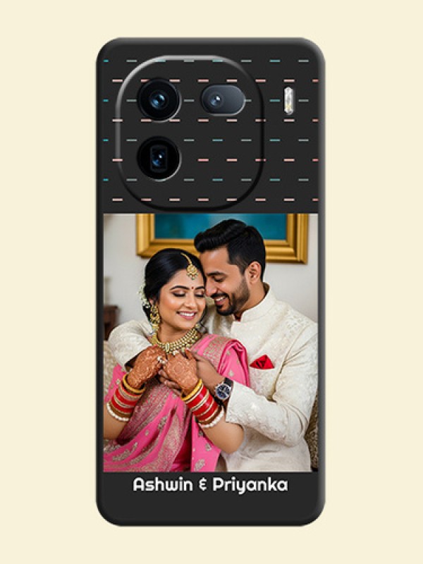 Line Pattern Design with Text On Space Black Custom Soft Matte Mobile Back Cover - iQOO 12 5G