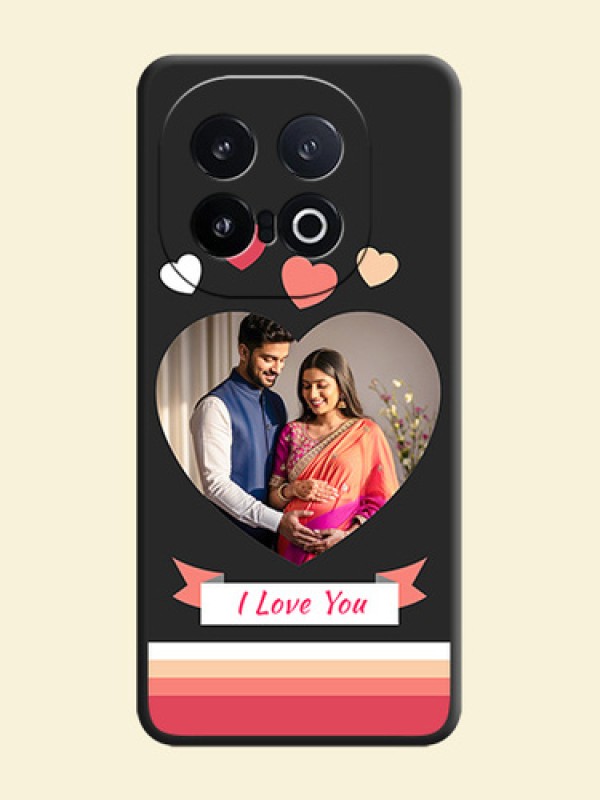 Love Shaped Photo with Colorful Stripes On Space Black Custom Soft Matte Mobile Back Cover - iQOO 13 5G