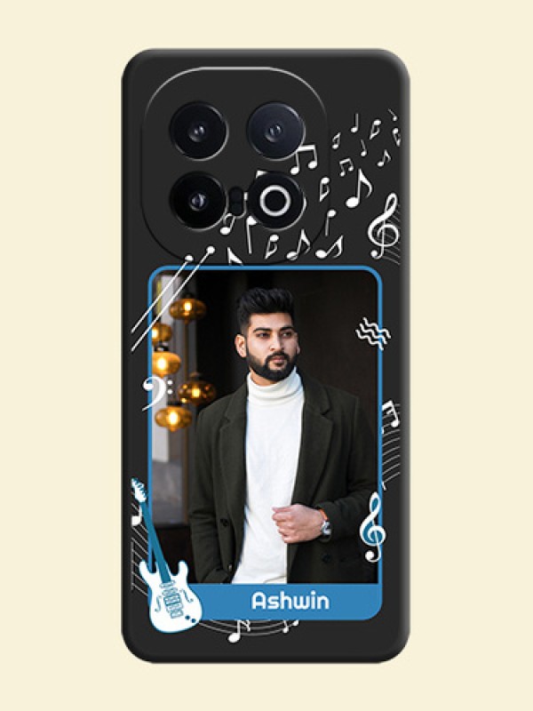 Musical Theme Design with Text on Photo On Space Black Custom Soft Matte Mobile Back Cover - iQOO 13 5G