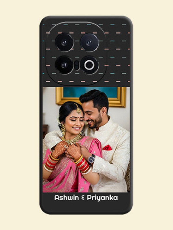 Line Pattern Design with Text On Space Black Custom Soft Matte Mobile Back Cover - iQOO 13 5G