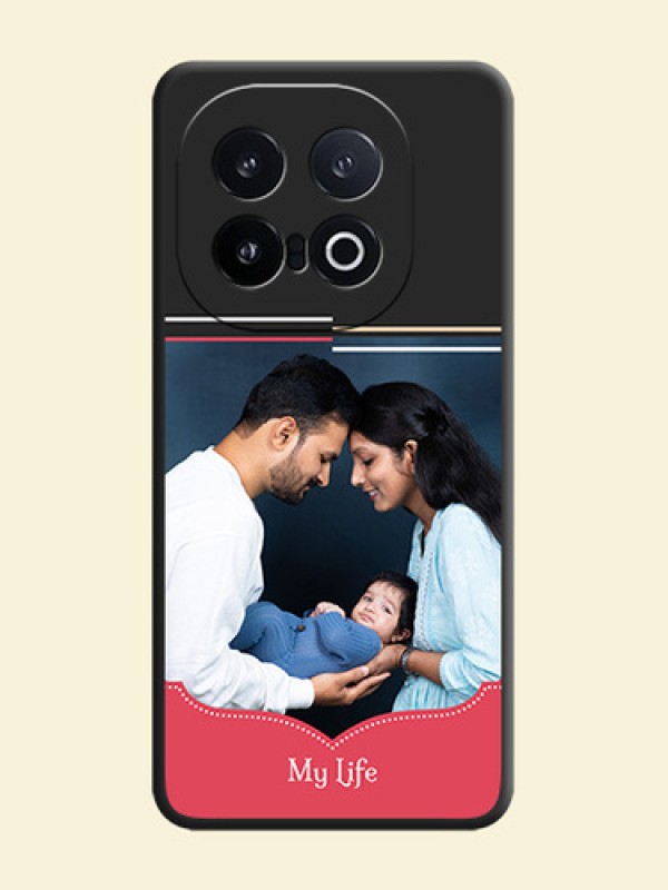 Classic Plain Design with Name On Space Black Custom Soft Matte Mobile Back Cover - iQOO 13 5G