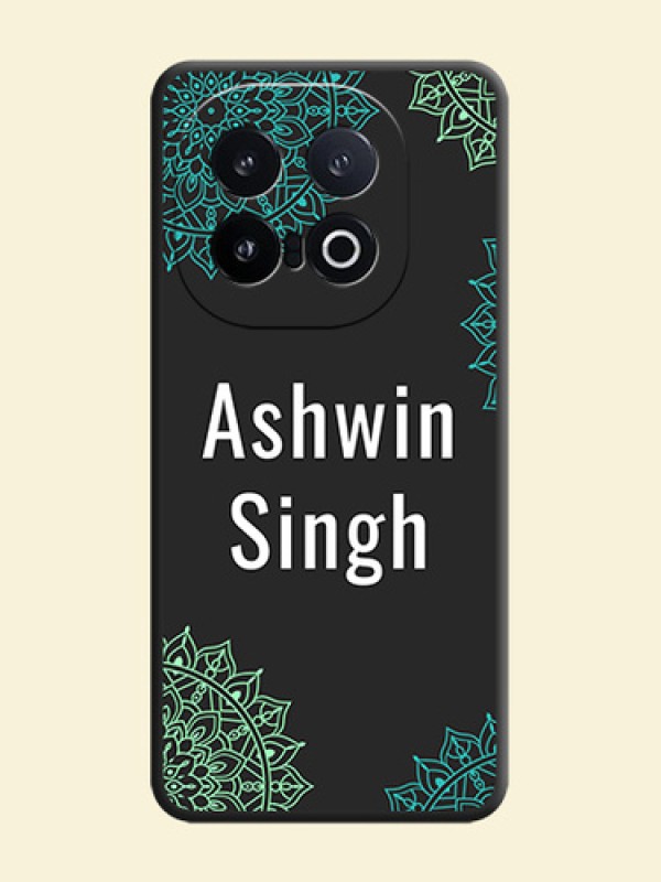 Your Name with Floral Design On Space Black Custom Soft Matte Mobile Back Cover - iQOO 13 5G