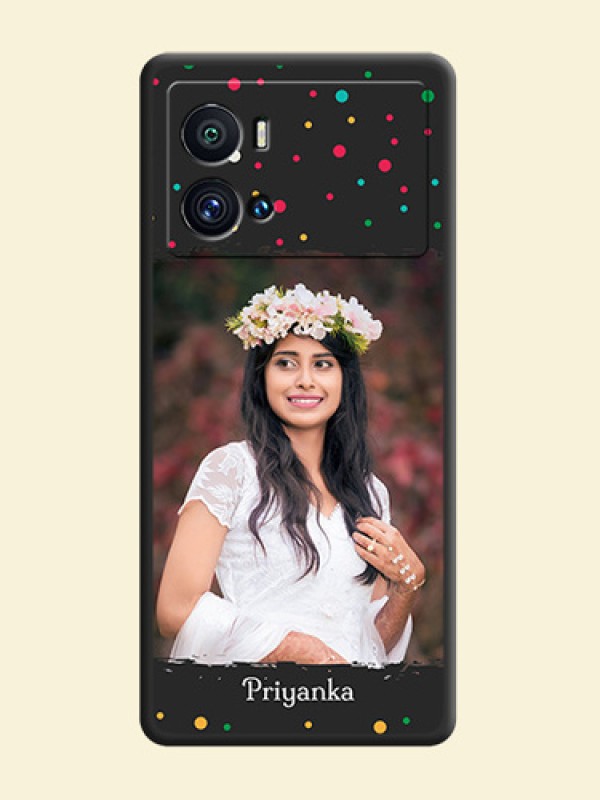 Multicolor Dotted Pattern with Text on Space Black Custom Soft Matte Phone Back Cover - iQOO 9 Pro 5G